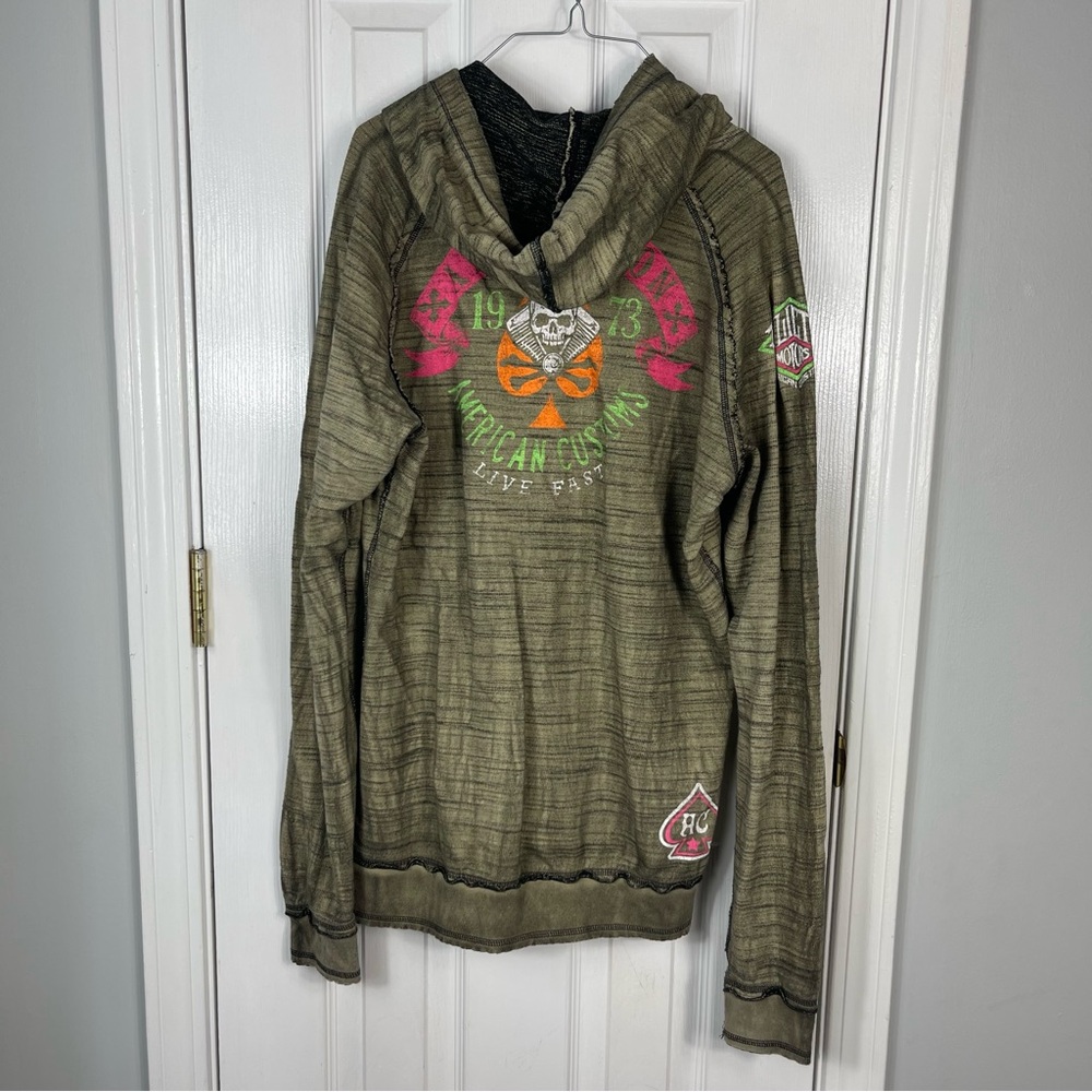 Affliction Reversible Hoodie Thermal Size XL - Picture 5 of 6